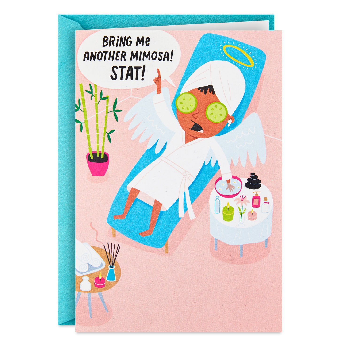 Guardian Angel Spa Day Funny Birthday Card