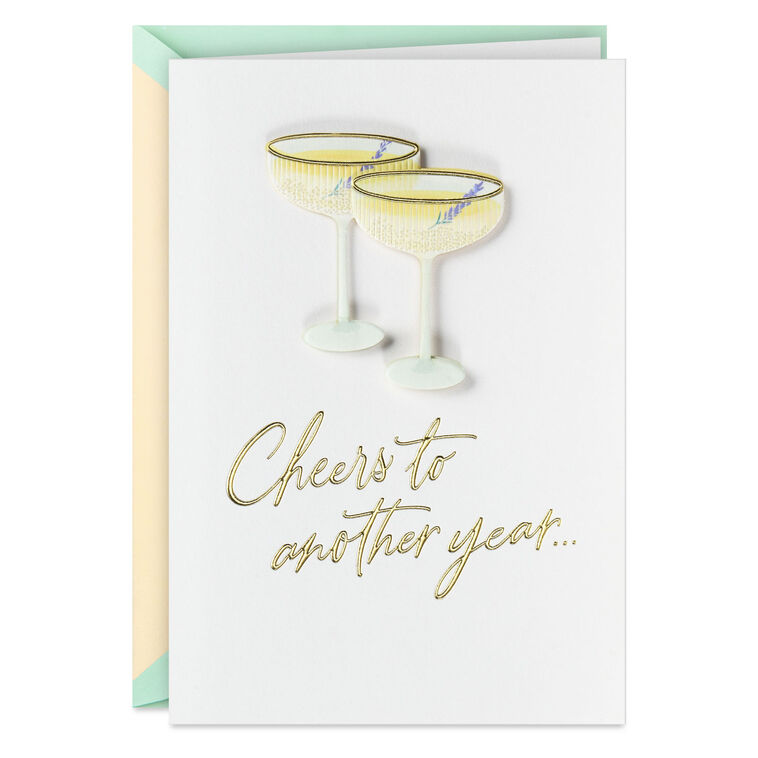Cheers to Another Year Anniversary Card