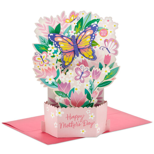 Tulips and Butterflies Musical 3D Pop-Up Mother's Day Card With Motion, 