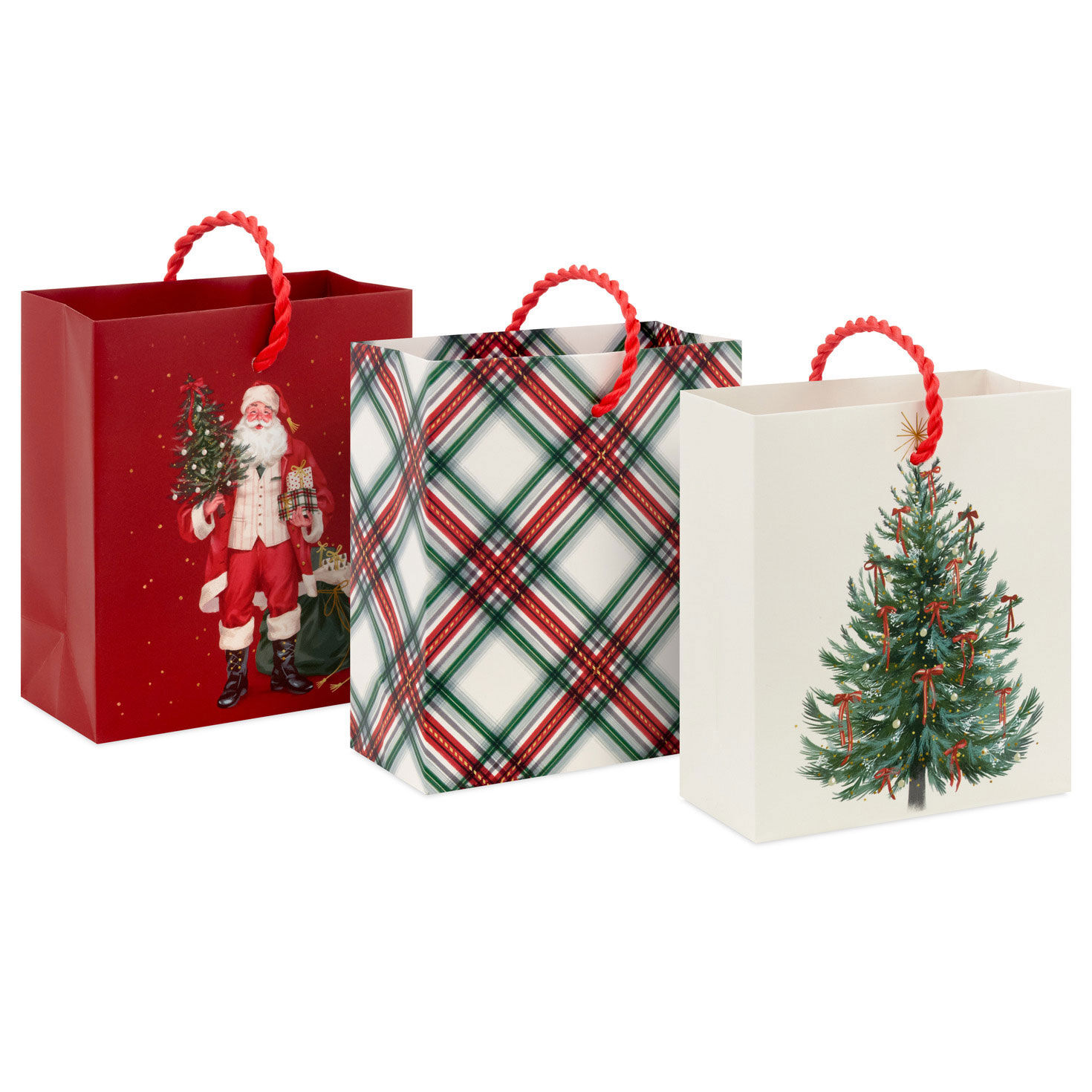 4.6" Yuletide Classics 3-Pack Assortment Christmas Gift Card Holder Mini Bags