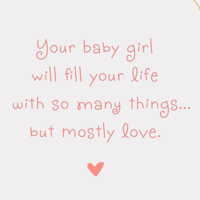 Newborn Items and Hearts 99-cent New Baby Girl Card Sentiment image number 3