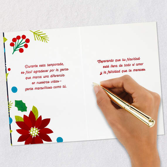 Grateful for You Spanish-Language Christmas Card, , large image number 7