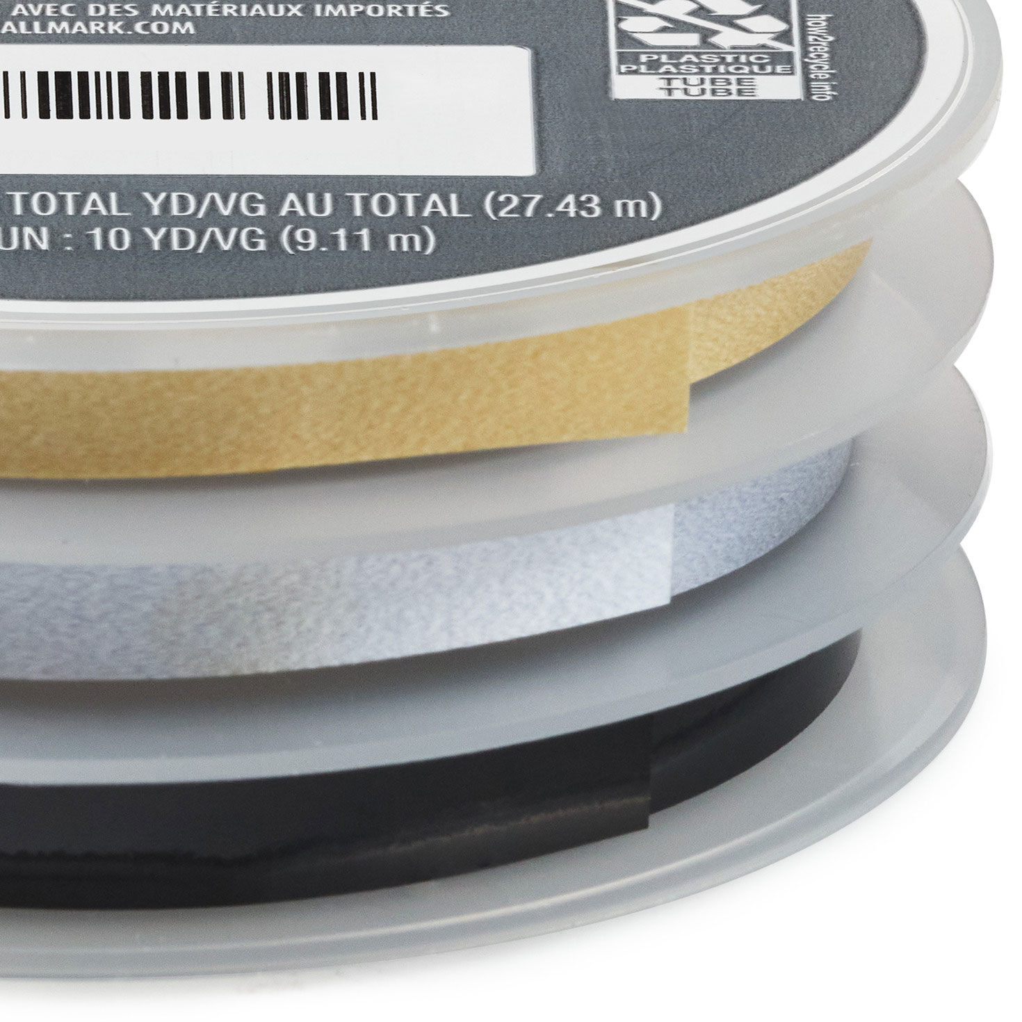 Gold/Silver/Black Metallic 3-Pack Curling Ribbon upclose detail image number 3