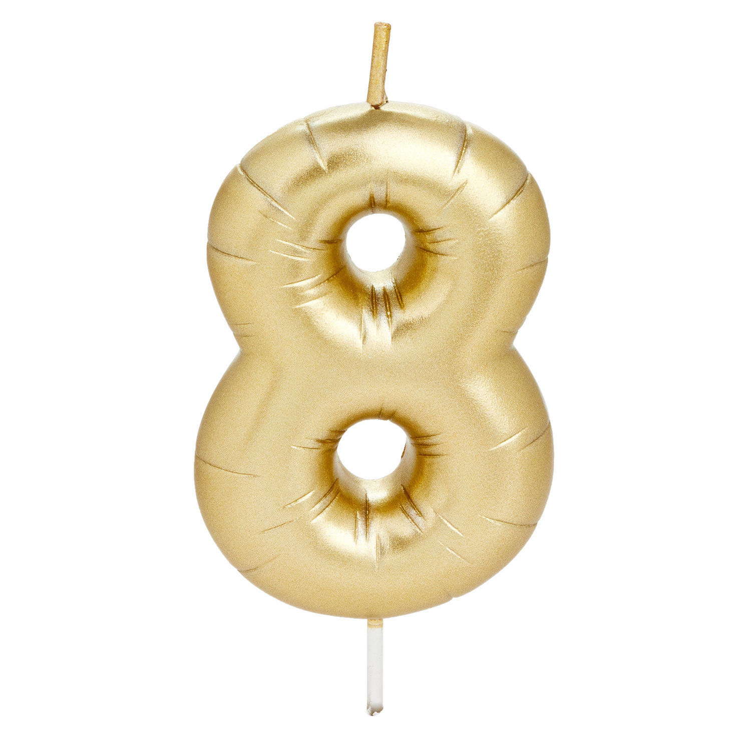 "8" Metallic Gold Balloon Birthday Candle