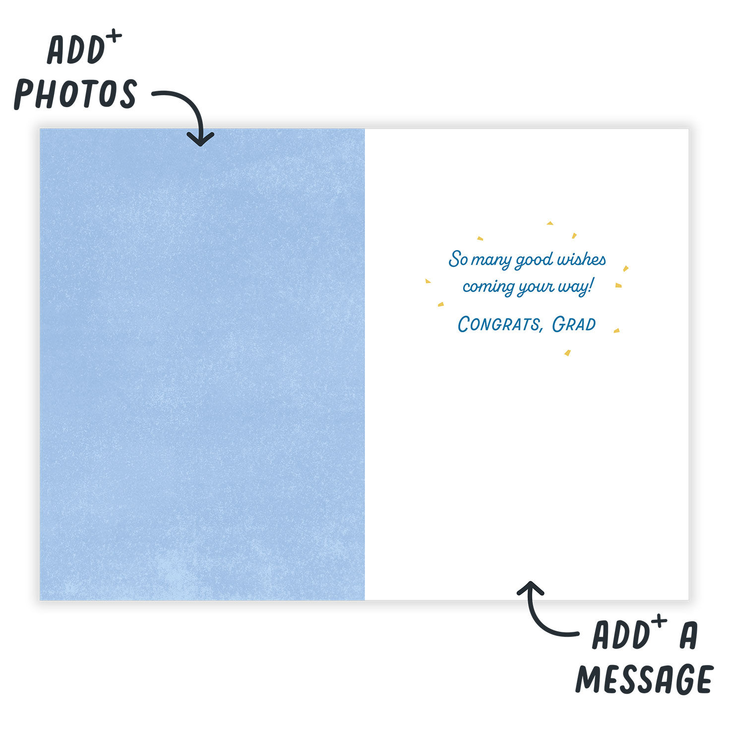 Blue Dots Gold Balloons Personalized Grad Card  image number 3