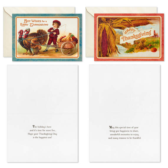 Vintage Art Assorted Boxed Thanksgiving Notes, Pack of 36, , large image number 4