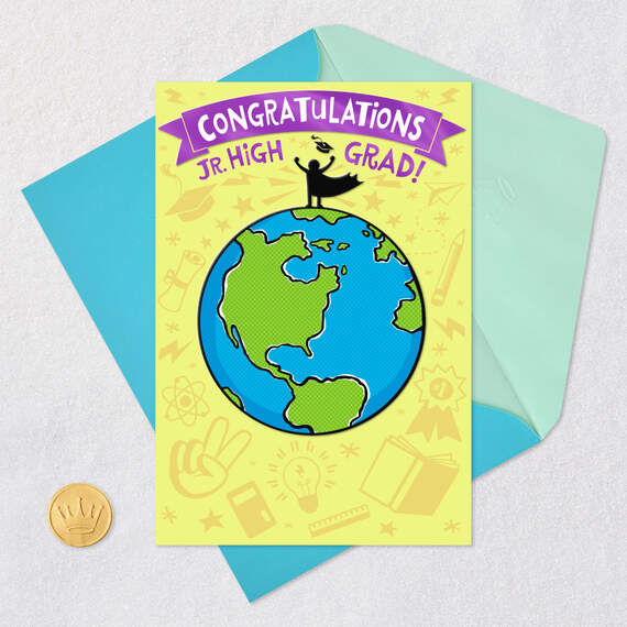 On top of the World! Junior High Graduation Card, , large image number 5