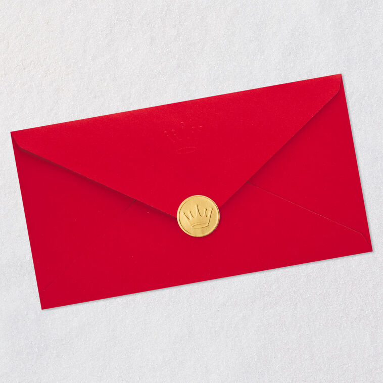 Sledding Polar Bear Christmas Card for Grandson Envelope Back with Seal image number 8