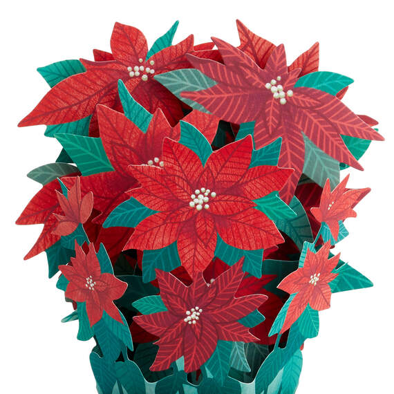 Poinsettia Flower Bouquet 3D Pop-Up Christmas Card, , large image number 4