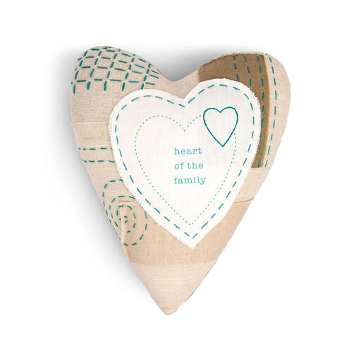 Demdaco Heart of the Family Heart-Shaped Pillow, 
