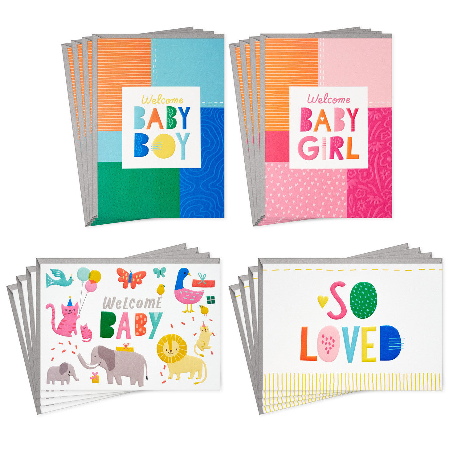 Welcome Baby Assorted New Baby Cards, Pack of 16