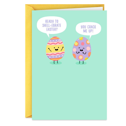 Punny Egg Characters Funny Easter Card, 
