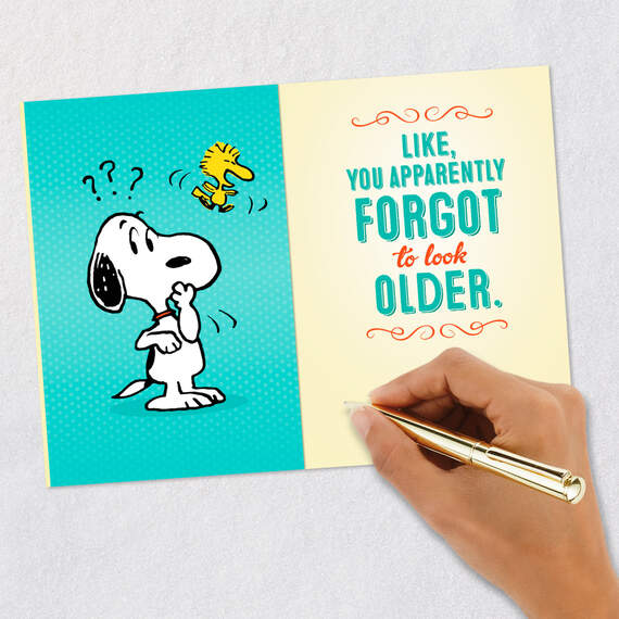 Peanuts® Snoopy and Woodstock Forgetful Funny Birthday Card, , large image number 6