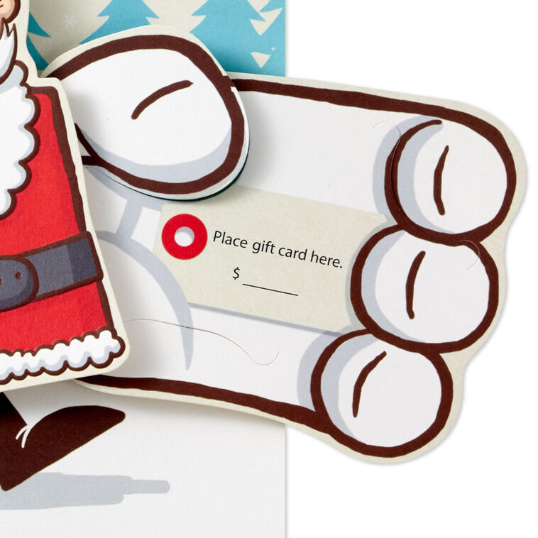 Santa Funny Pop-Up Money Holder Christmas Card Card Front Detail image number 4