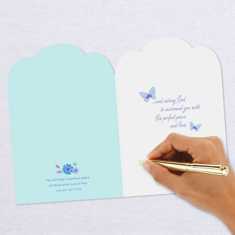 Peace and Love Religious Sympathy Card, , large image number 7