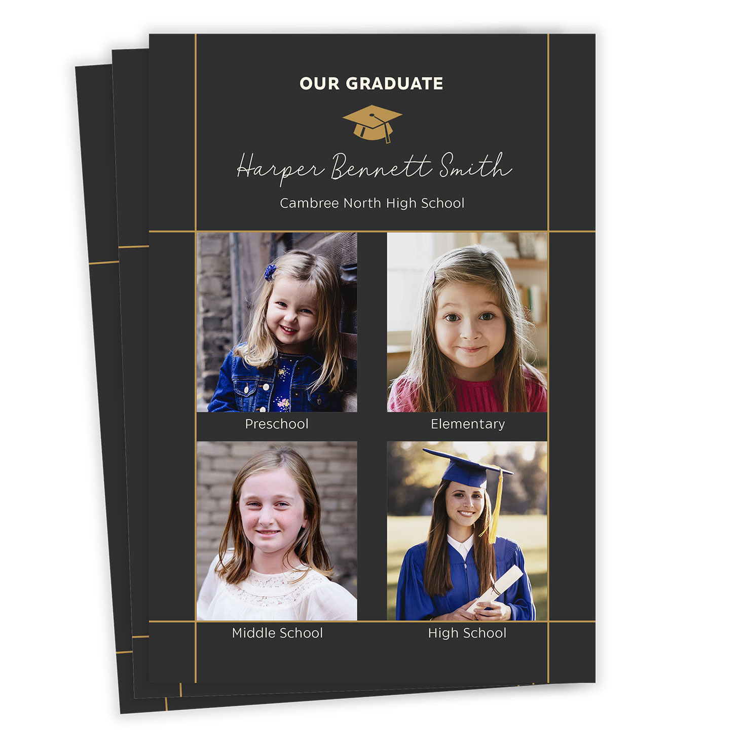 Our Graduate Photo Collage Flat Graduation Announcement