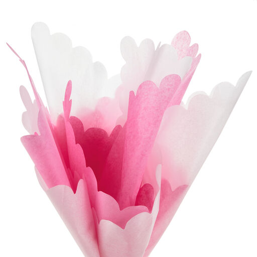 Pink and White 2-Pack Scalloped Tissue Paper, 4 sheets, Pink & White