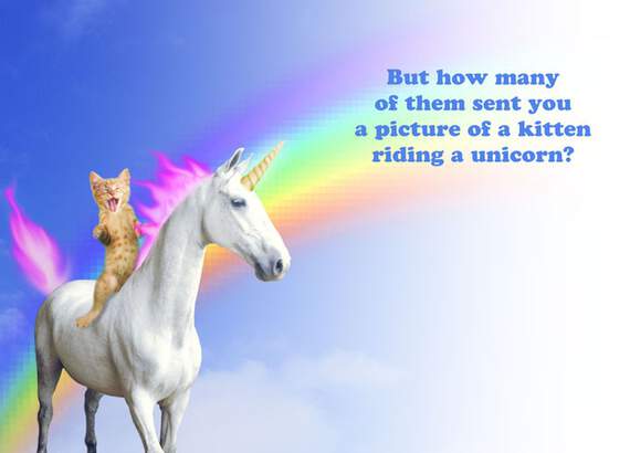 Kitten Riding a Unicorn Funny 21st Birthday Card, , large image number 2
