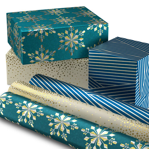 Winter Glow 3-Pack Christmas Wrapping Paper Assortment, 80 sq. ft., 