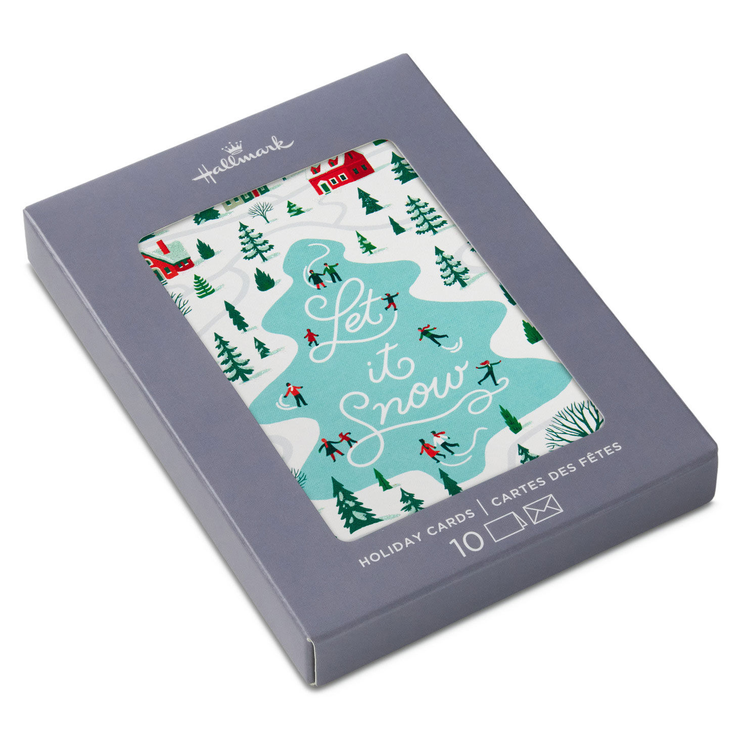 Snowy Winter Village Blank Boxed Christmas Notes, Pack of 10
