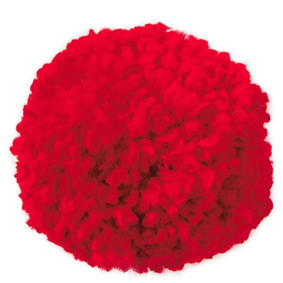 Red Yarn Pom-Pom Gift Bow, 3.5"