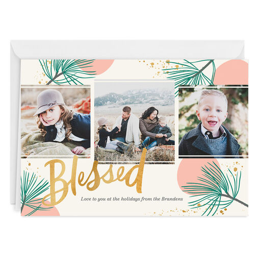 Personalized Blessed Holiday Photo Card, 