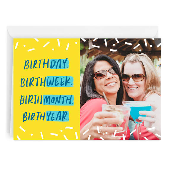 Personalized Celebration Confetti Birthday Photo Card