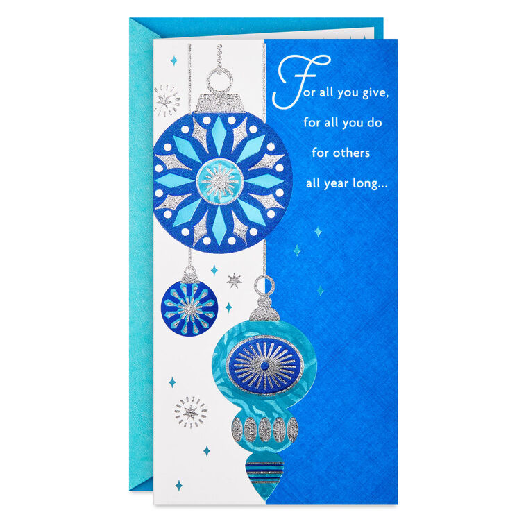 Thanks for All You Give and Do Money Holder Christmas Card