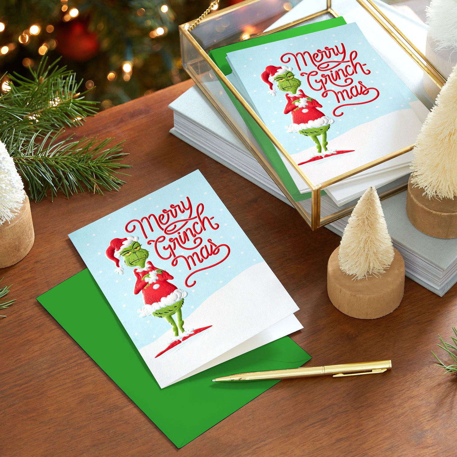 Dr. Seuss Grinchmas Boxed Christmas Card Pack in use image number 7