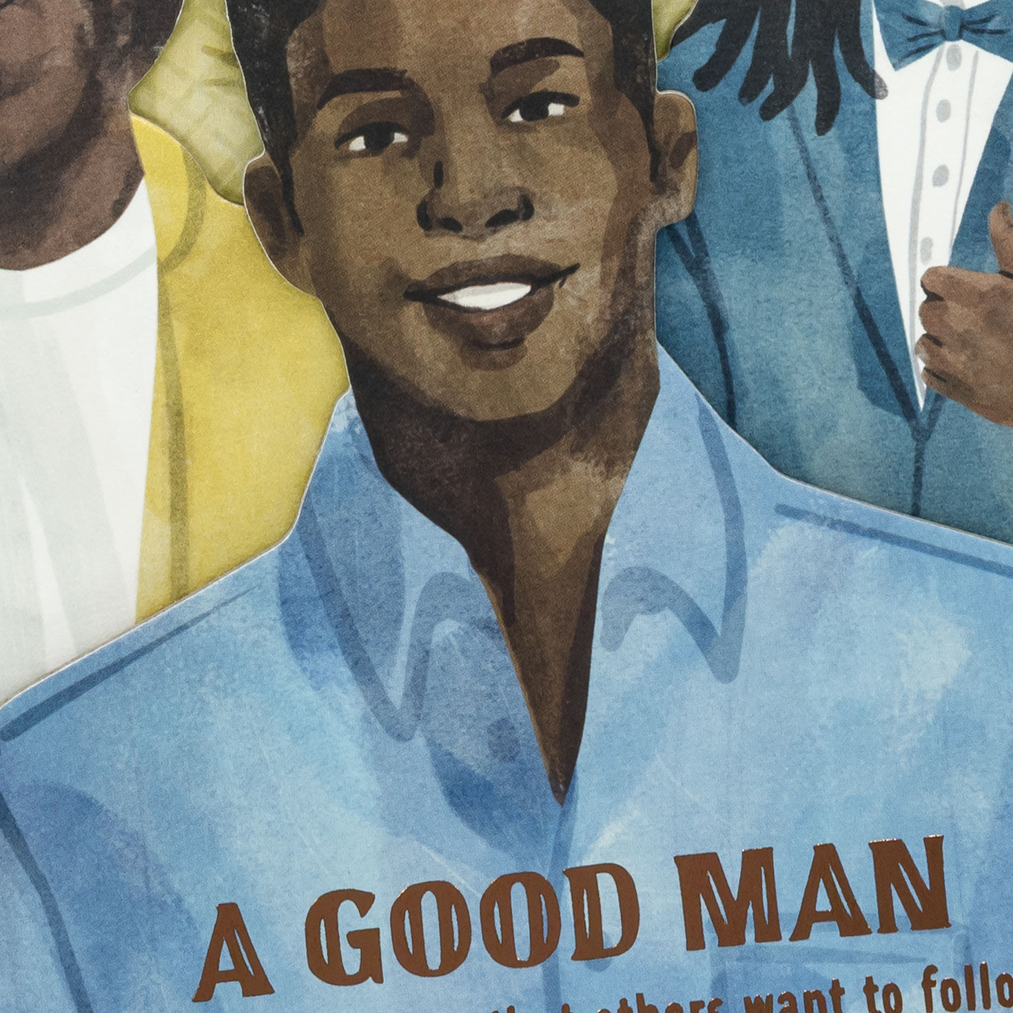 Black Men Watercolor Portraits Father's Day Card Card Front Detail image number 5