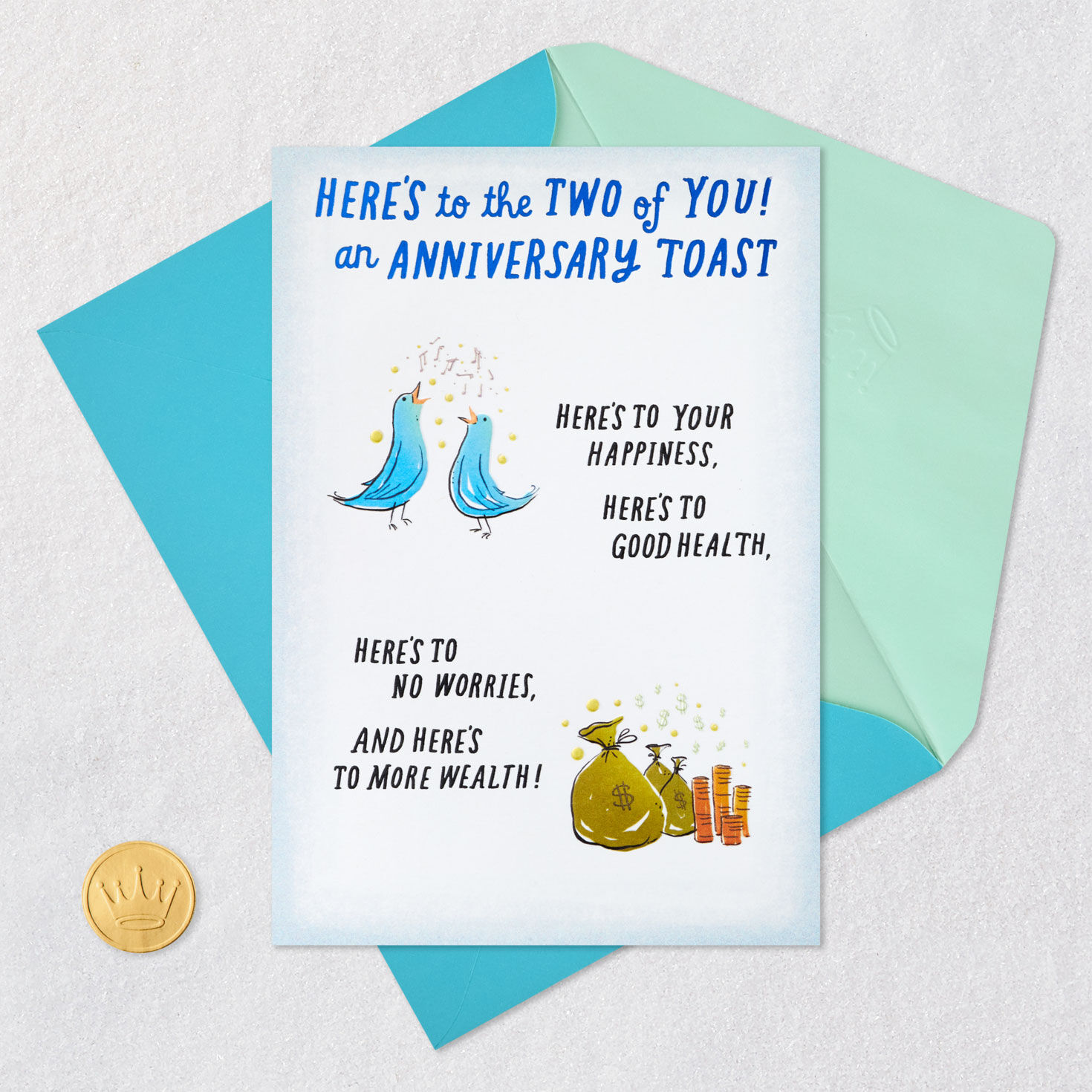 Birds and Champagne Anniversary Card  image number 6