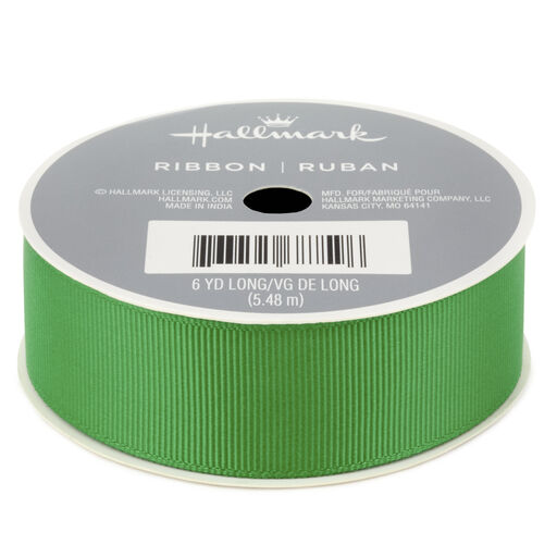Green 1" Grosgrain Ribbon, 18' L, 