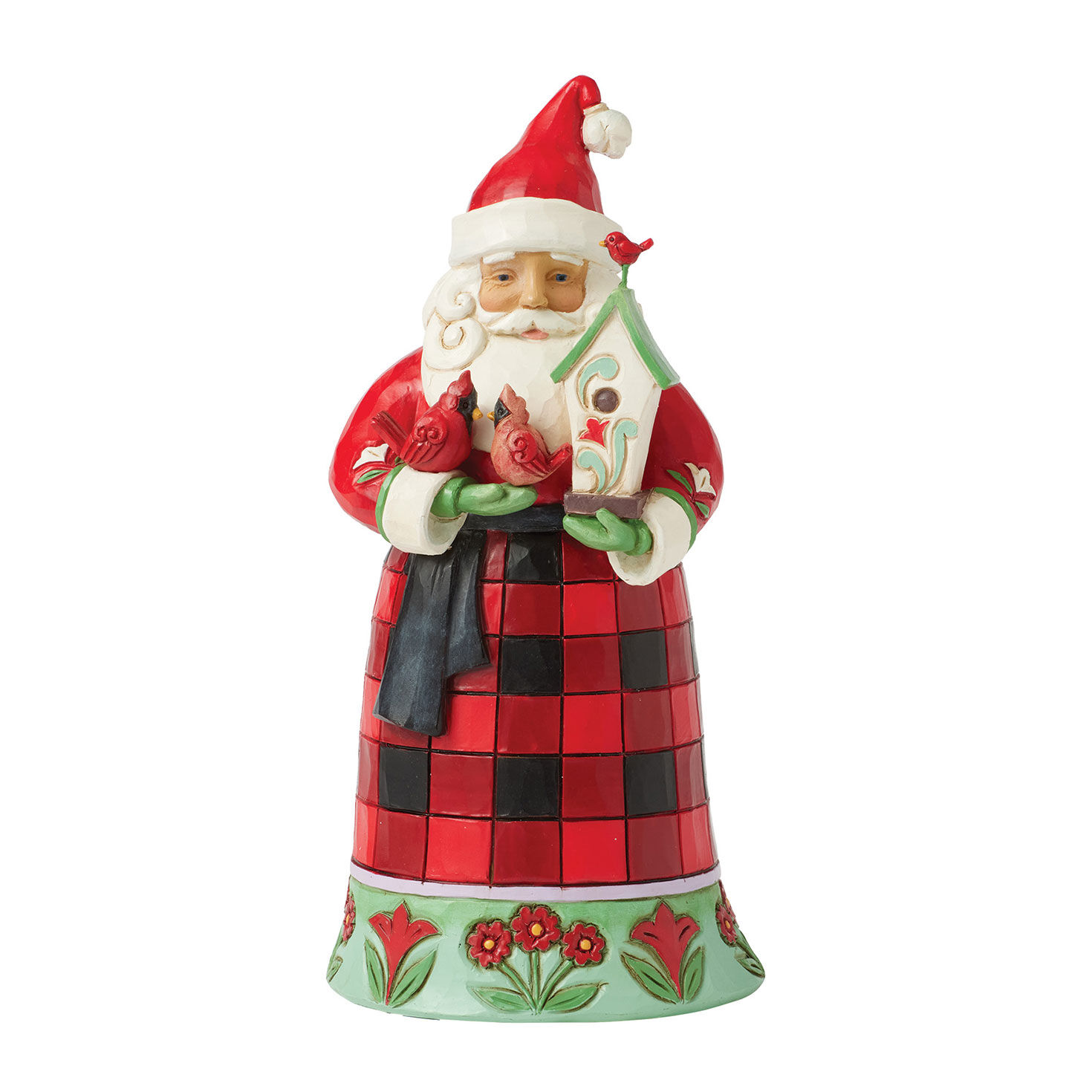 Jim Shore Heartwood Creek Santa Holding Birdhouse and Birds Figurine, 6.5"
