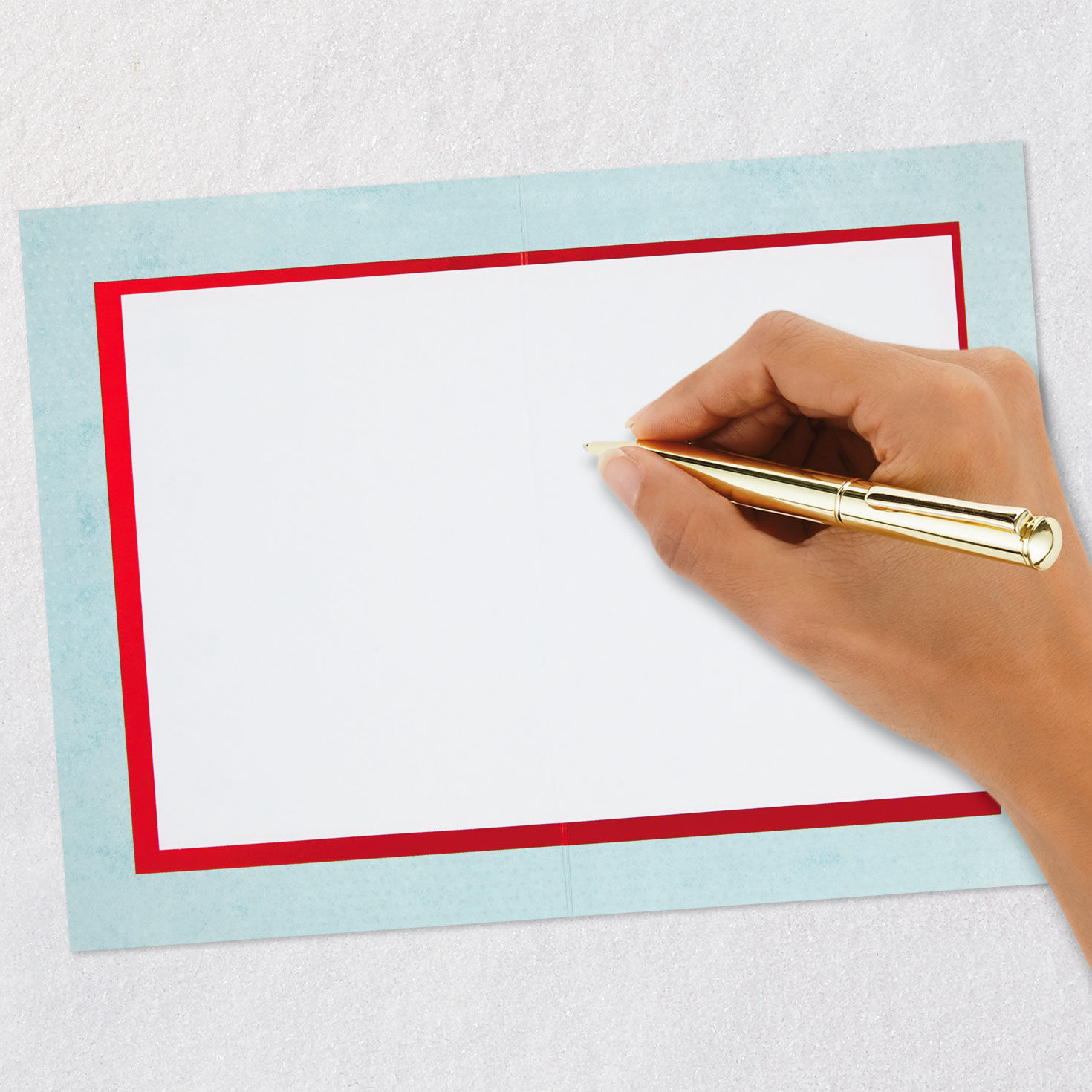 High Five Handprint on Blue Blank Congratulations Card Signing card image number 5