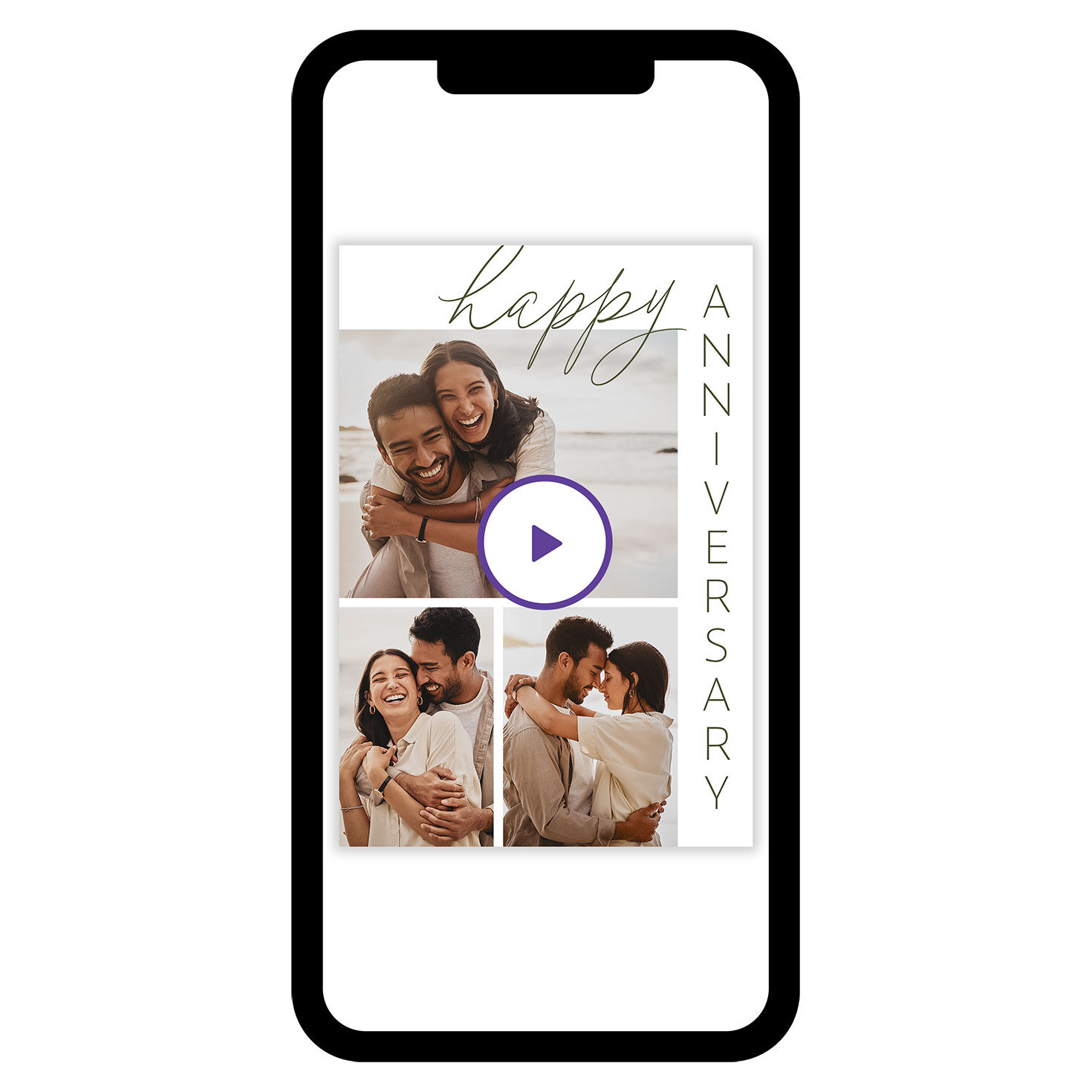 Memories and Love Personalized Anniversary Card phone with card front image number 1
