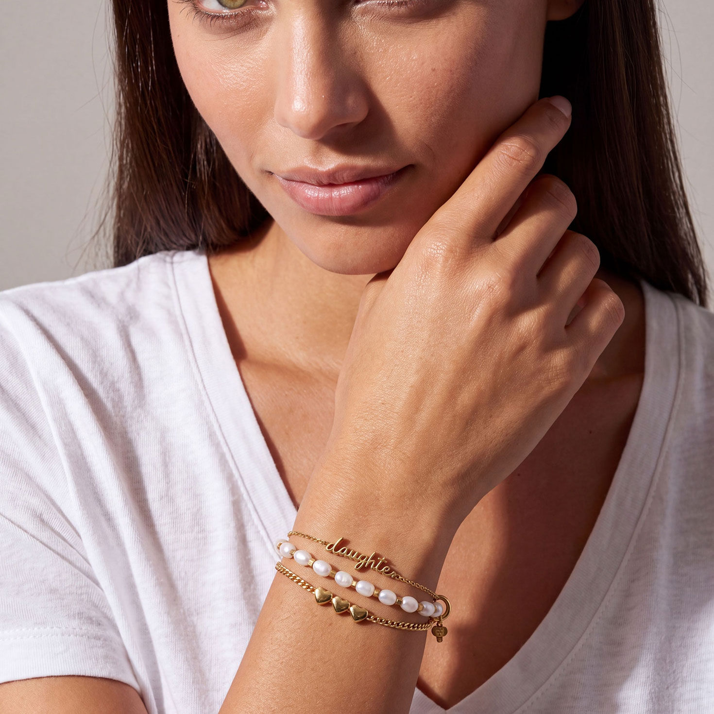 Alex And Ani Daughter 'Home Is Where The Heart Is' Stranded&trade; Bracelet Set in use image number 4