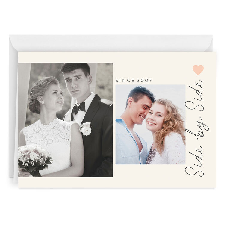 Side By Side Folded Love Photo Card