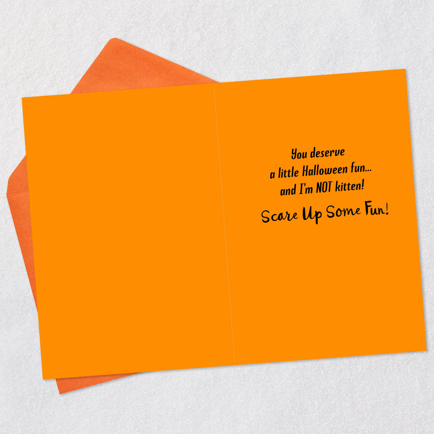 Scare Up Some Fun Black Cat Bat Halloween Card, , large image number 3