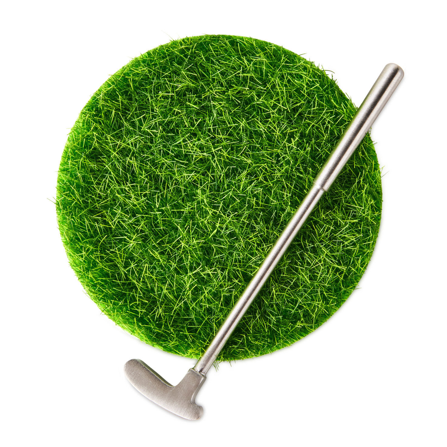 Golfer Grandpa Lowball Glass, Stirrer and Coaster closeup view image number 5