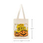 Ghost and Pumpkins Canvas Halloween Tote Bag measurement image number 3