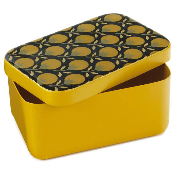 Yellow Decorative Lidded Metal Nesting Box, Small, , large image number 2