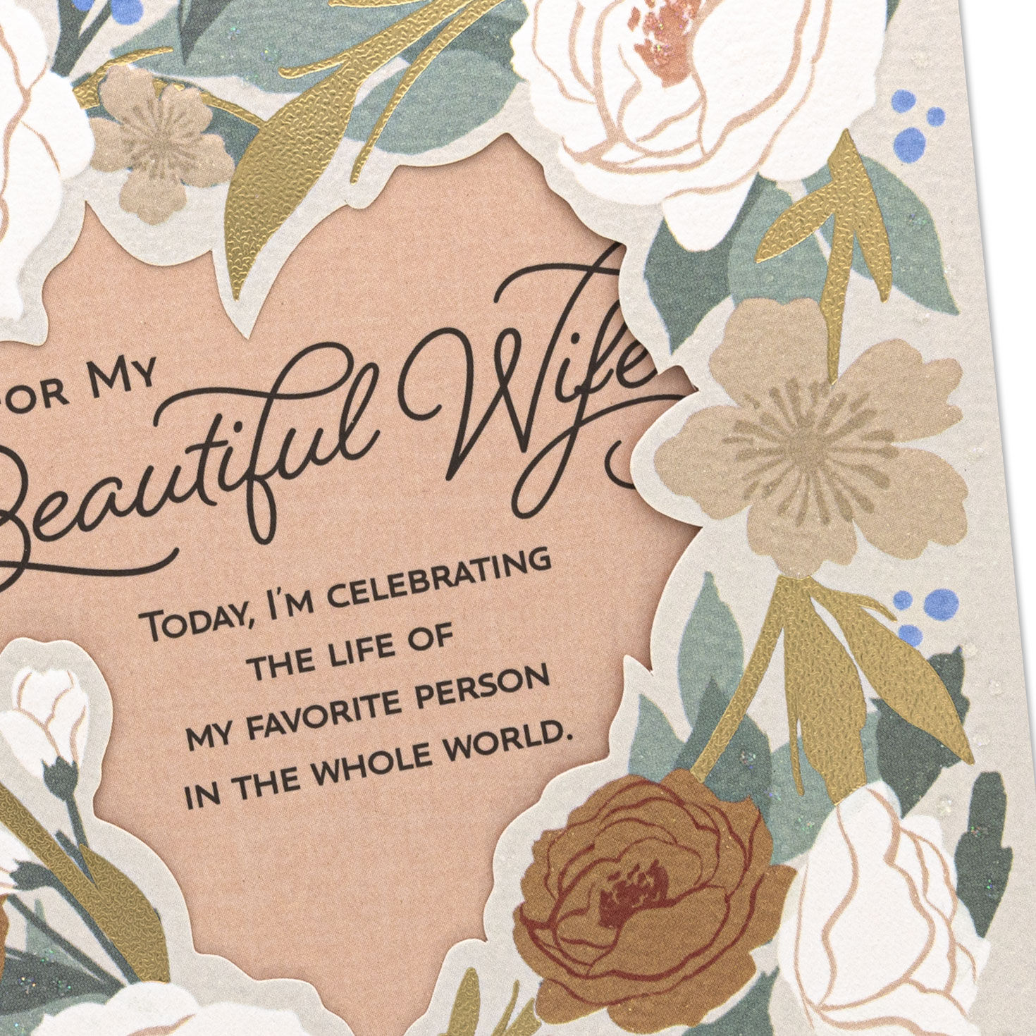 Floral Heart Christian Birthday Card for Wife Card Front Detail image number 5