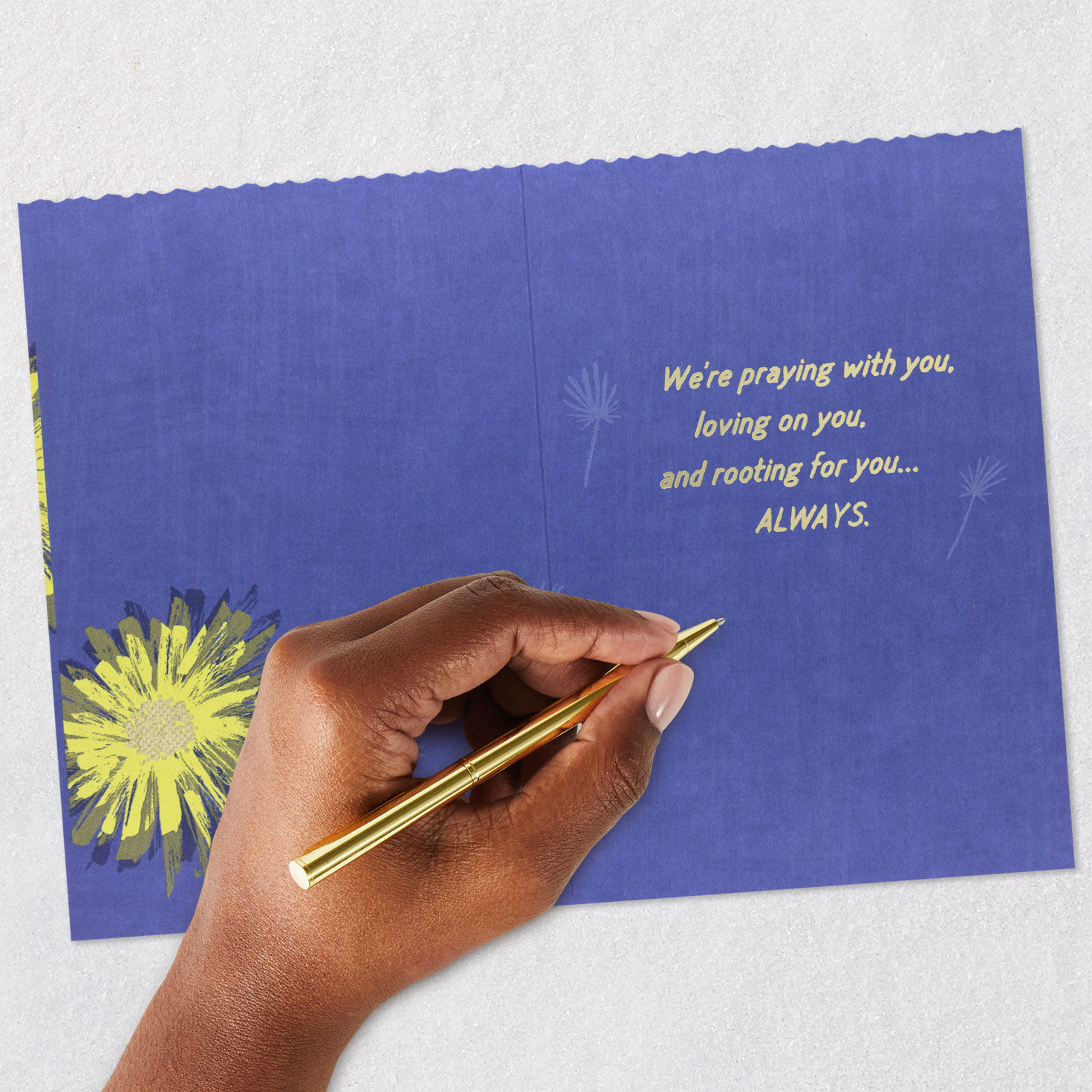 Sunflowers on Blue Encouragement Card Signing card image number 6