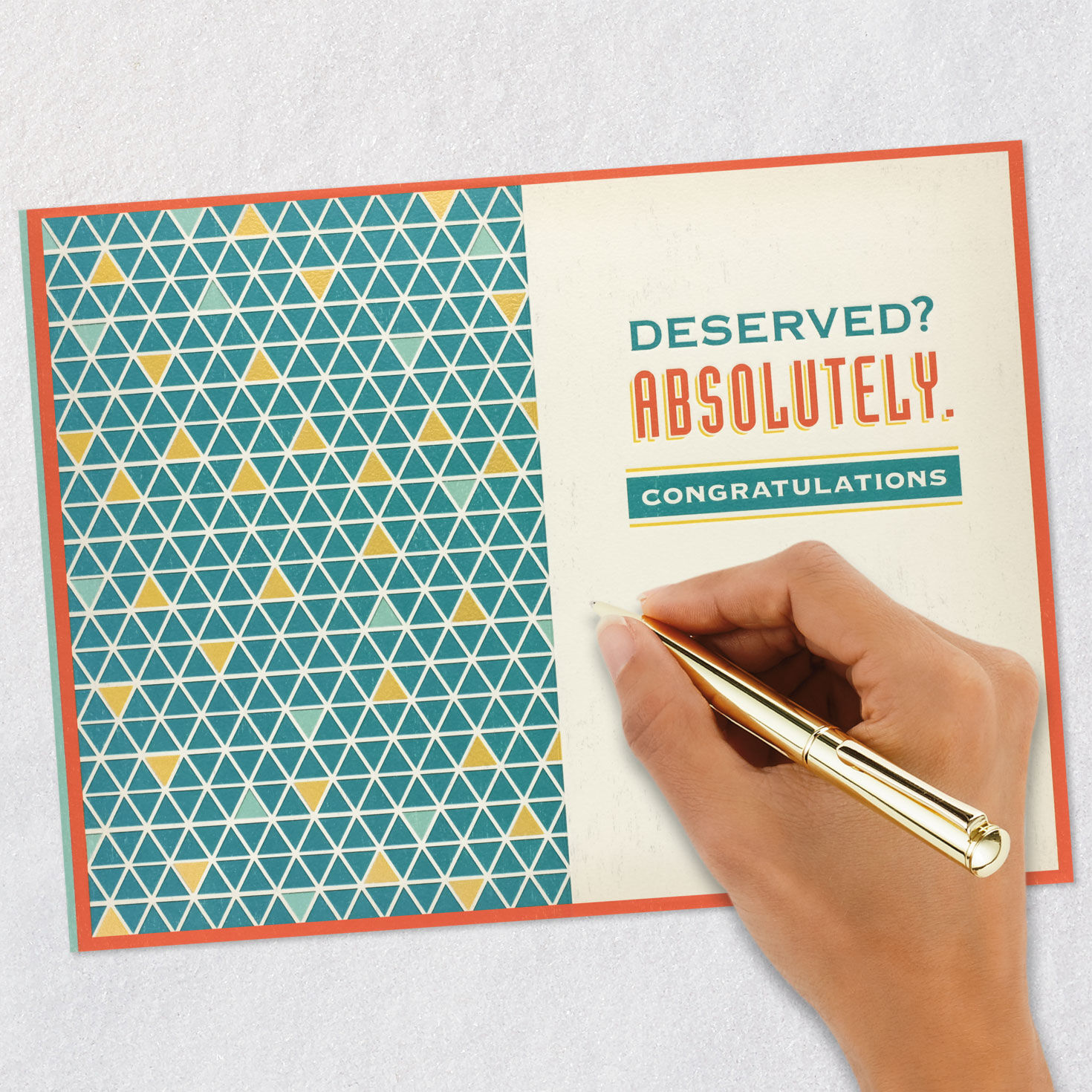 Bold Retro Lettering Promotion Congrats Card Signing card image number 6