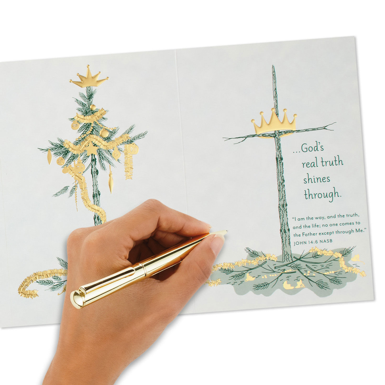 Tree and Cross DaySpring Religious Christmas Cards signing card image number 6