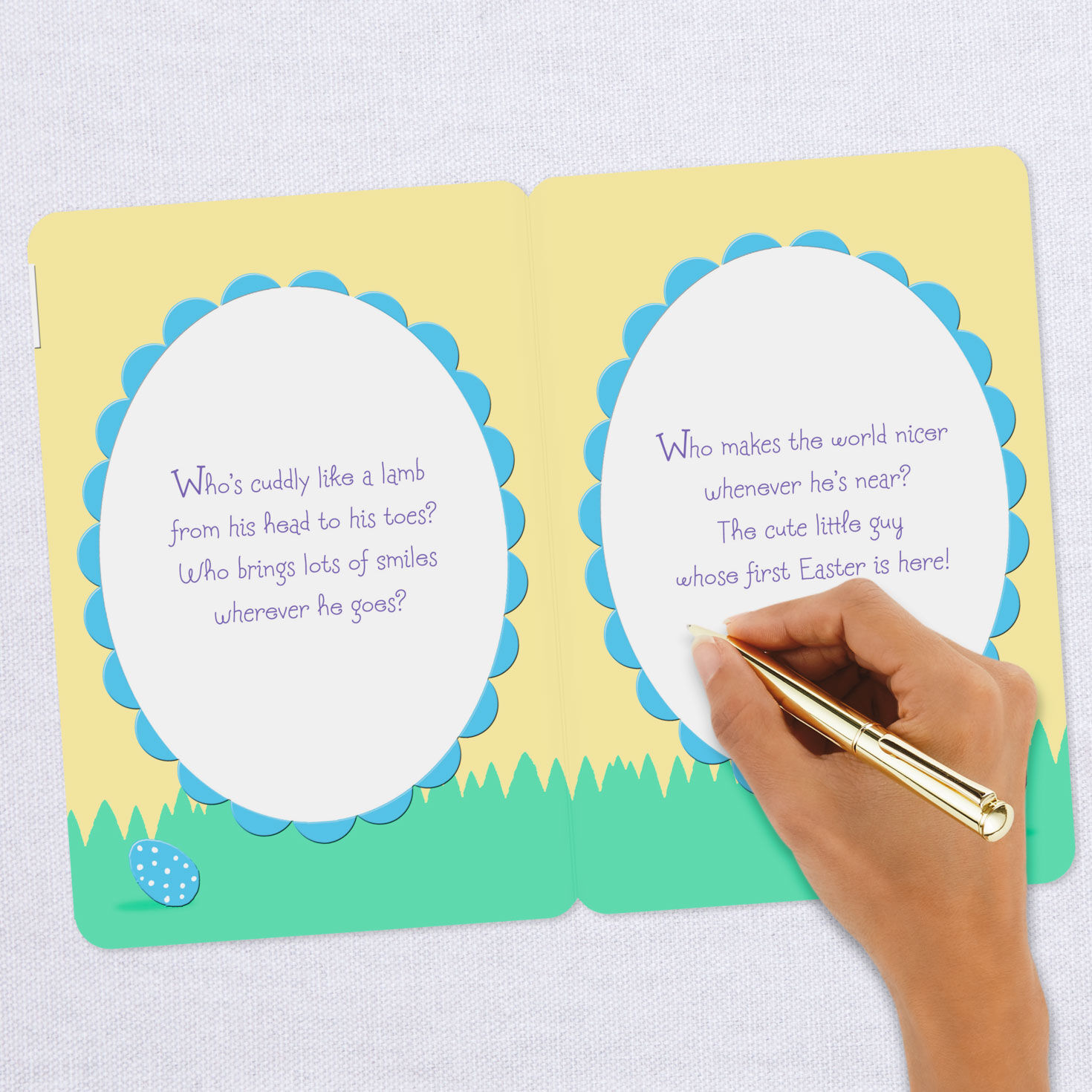 Cute and Cuddly Lamb First Easter Card for Baby Boy, , large image number 7