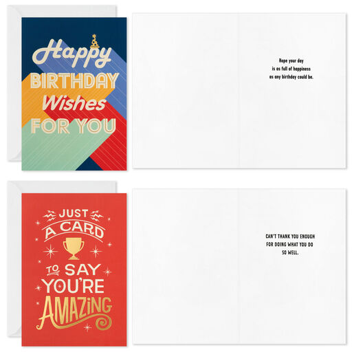 Bold and Colorful Boxed Teacher Appreciation Cards Assortment, Pack of 16, 