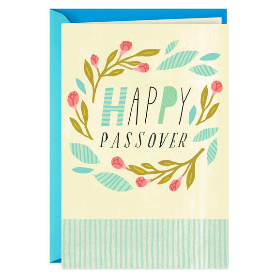 Our Legacy and Heritage Flower Wreath Passover Card, , large image number 1