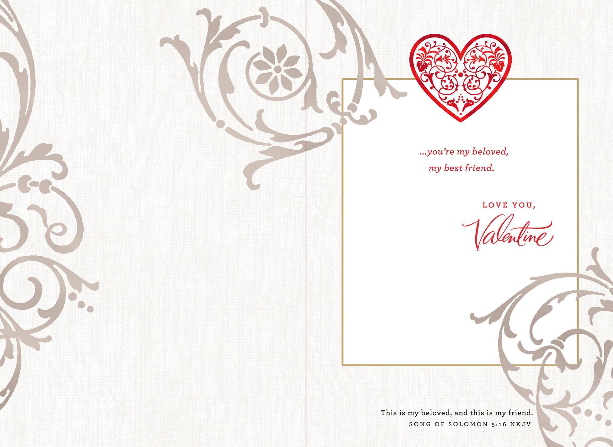 Lace Hearts Religious Valentine's Day Card for Wife