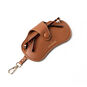 Brown Faux Leather Eyeglass Case With Clip  image number 1